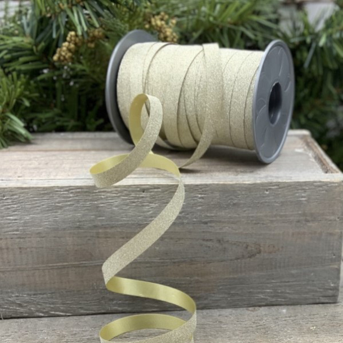 Light Gold Glitter .375" Ribbon
