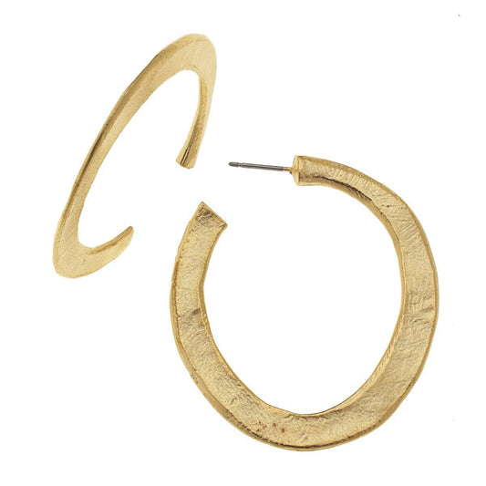 Handcast Gold Small Hoop Earrings