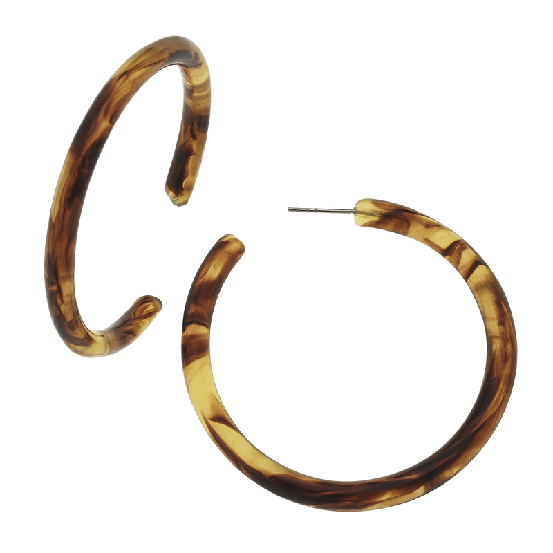 Tortoise Medium Hoop Earring
