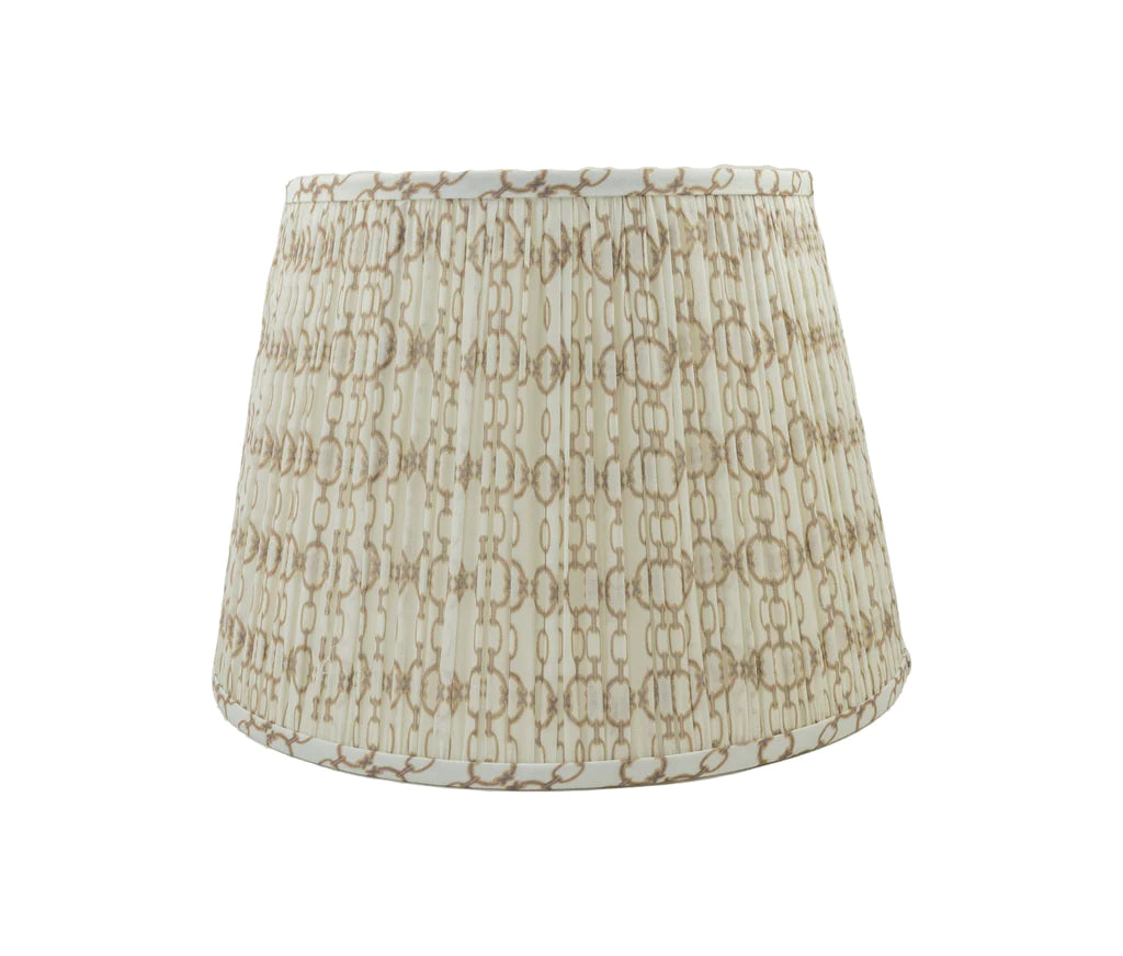 Brown & White Shirred Link Shade