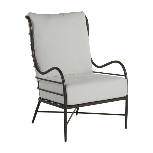 Carmel Outdoor Lounge Aluminum Slate Grey Chair with cushion