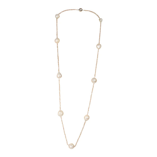 Champagne Crystal/Pearl Necklace