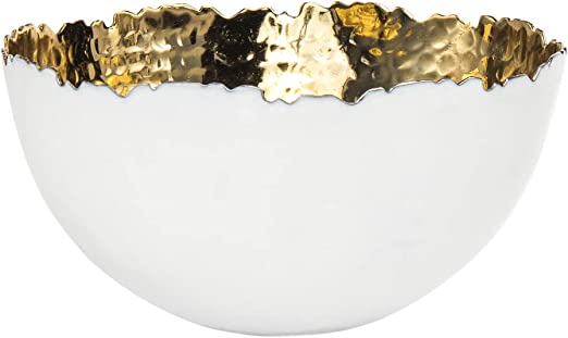 White/Gold Fruit Bowl 6.5 inch