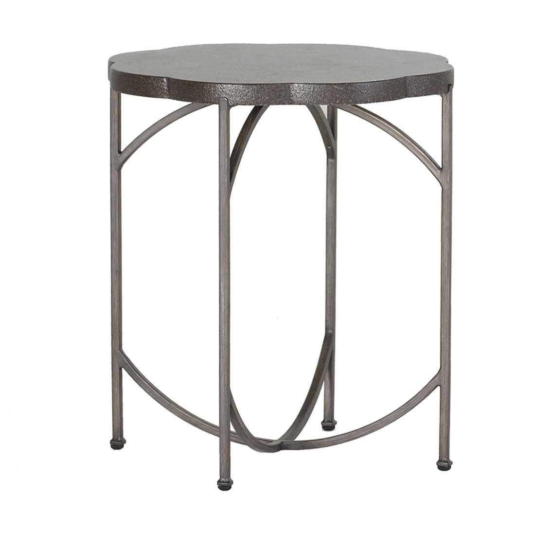 Gillian Iron Outdoor End Table-Slate Grey