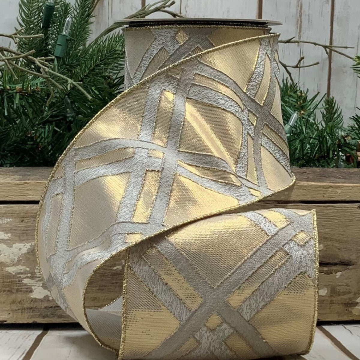 Jacquard Lattice Ribbon-Grey