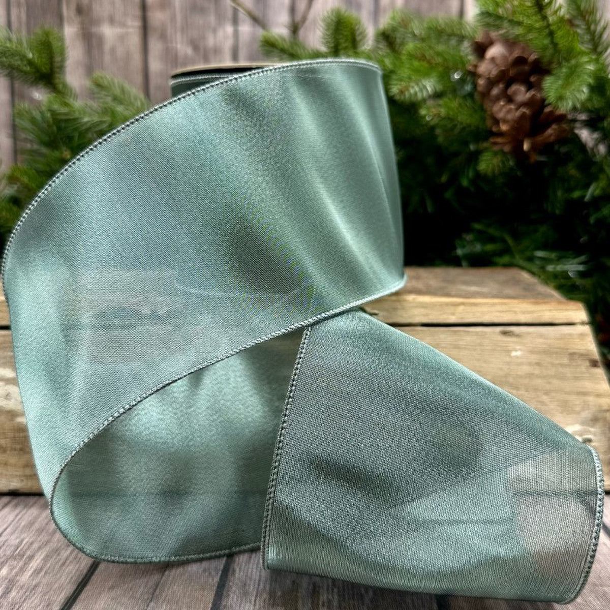 Metallic Tissue Ribbon-Celadon