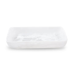 Rectangular Tray Small White Swirl