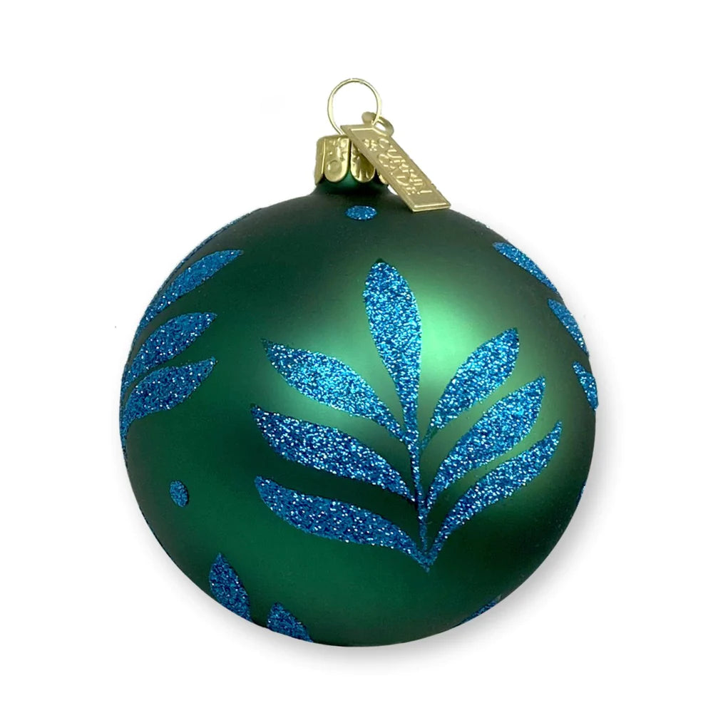 Fronds-Emerald & Cornflower