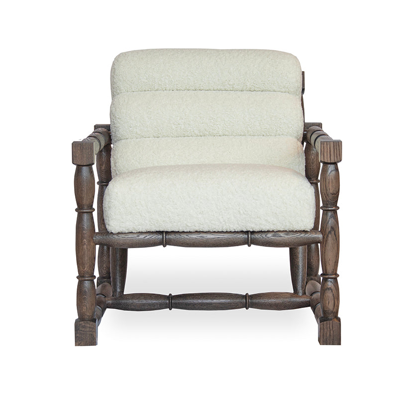 Hampton Armchair-smoke gray oak shearling