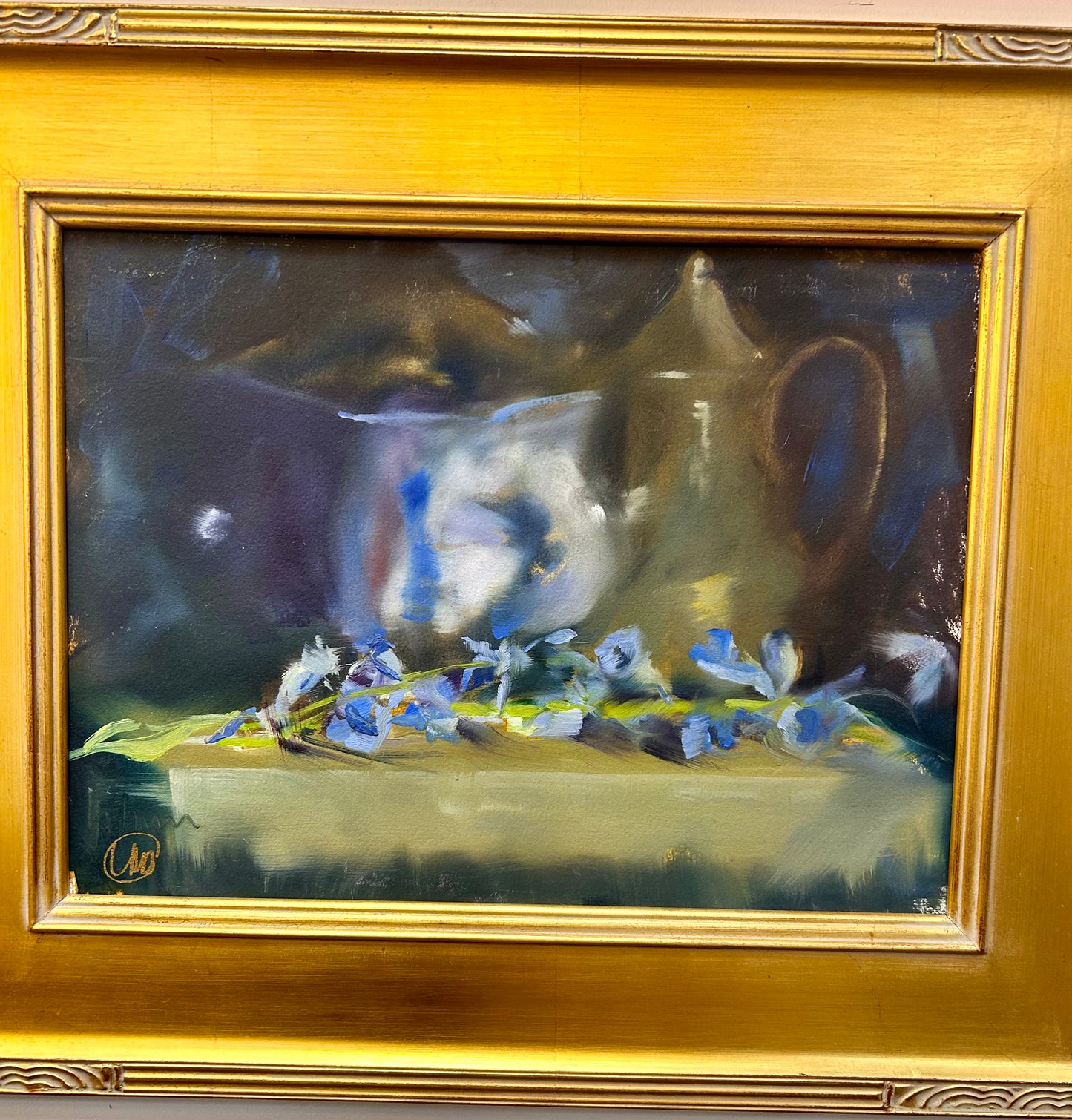 Blue Delphiniums Painting 12x16