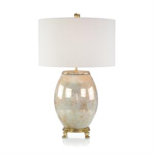 Melded White and Brass Table Lamp