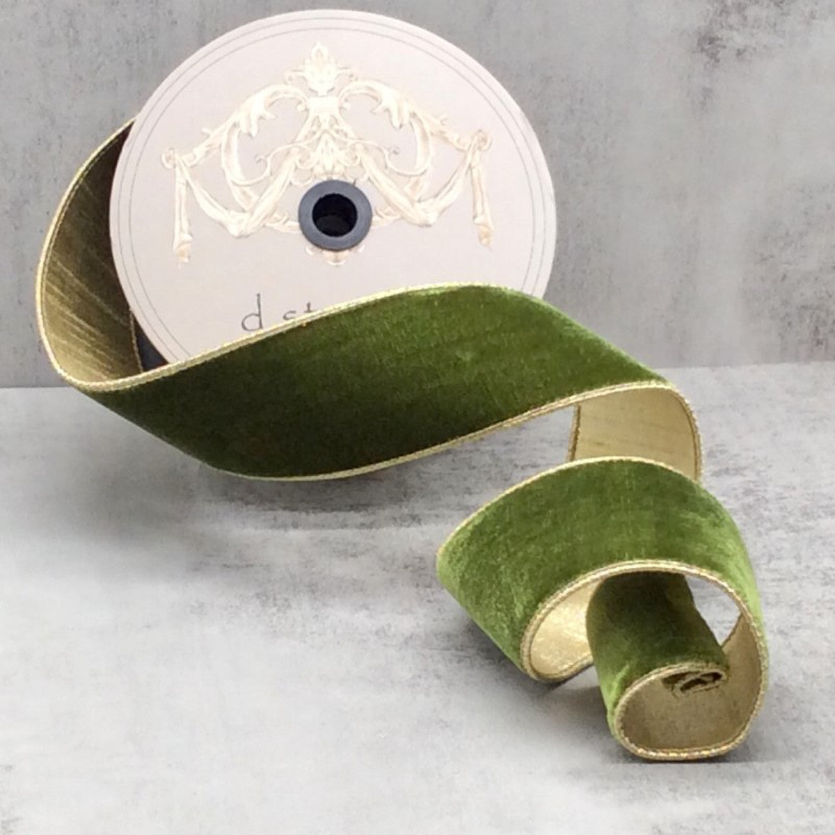 Velvet Gold/Forest Green 2.5" Ribbon