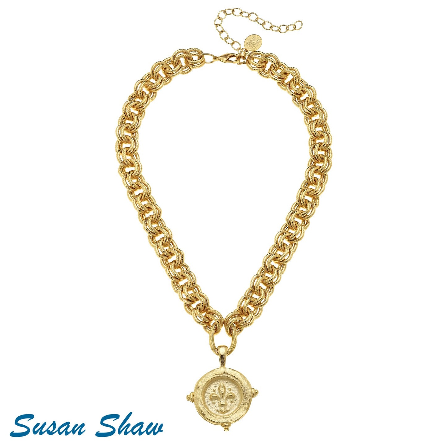 Handcast Gold Edge Fleur Necklace