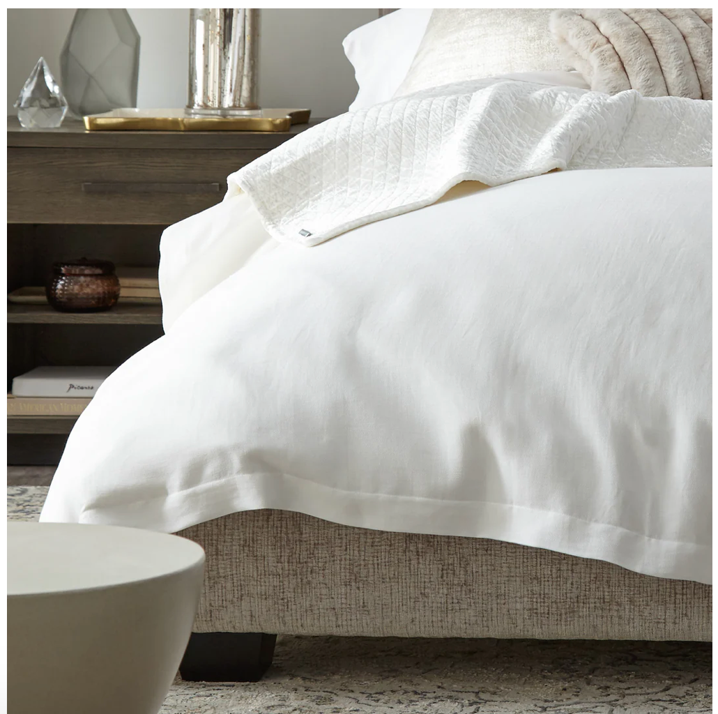 RAIN KING DUVET HERRINGBONE COTTON/LINEN 112X98