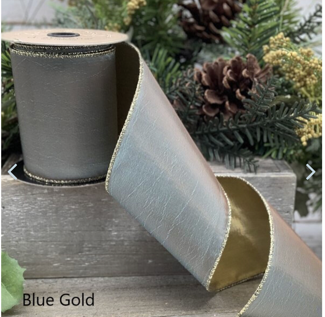 Blue Gold/ Gold backed ribbon