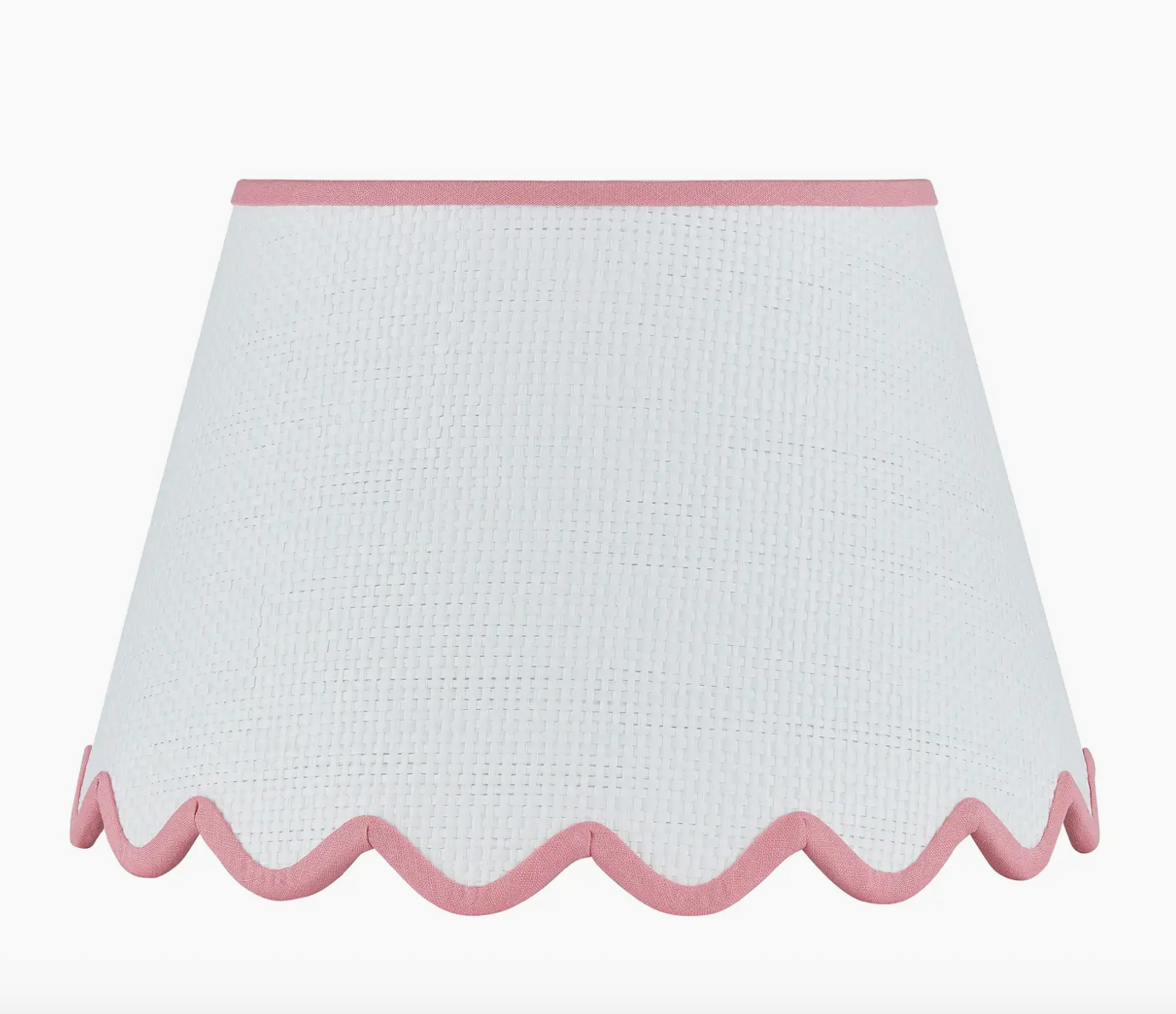White Scalloped Pink lamp shade