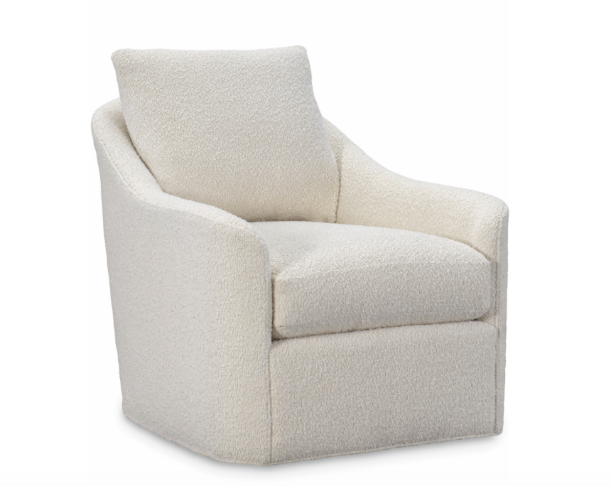 Barrie Swivel Chair Prairie Flower Blue with green welt