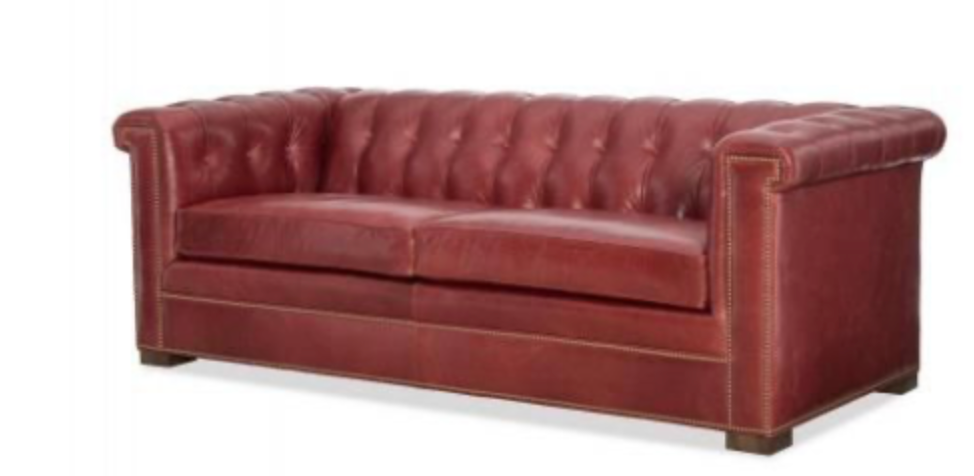 Chesterfield sofa, custom with cushions and leather