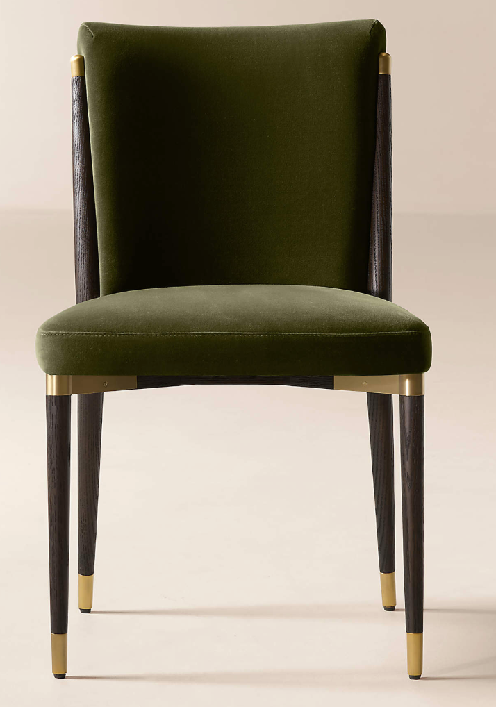 green velvet side chair