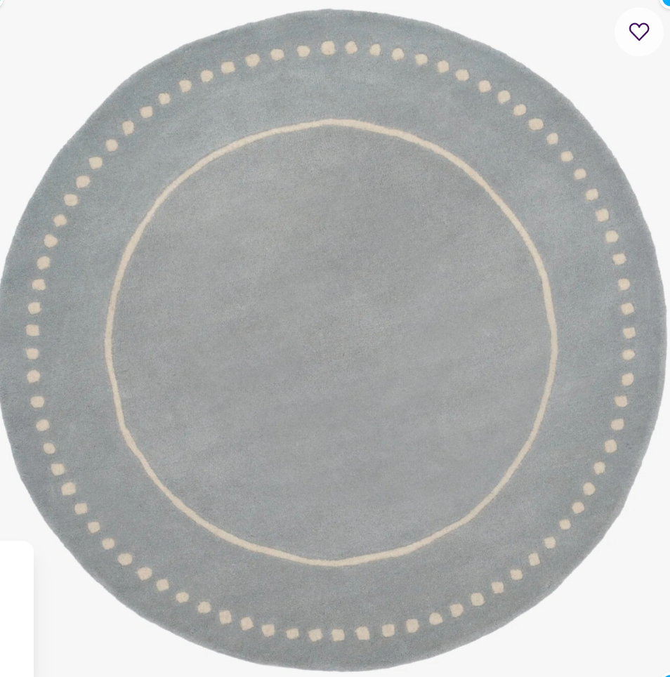Blue round foyer rug
