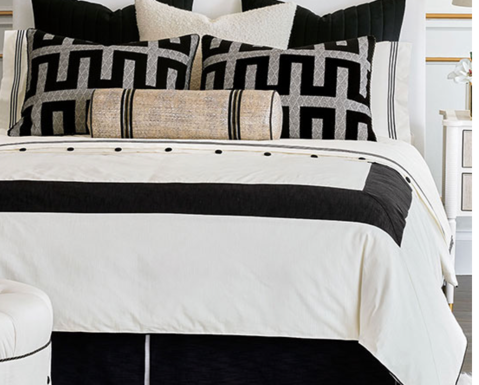 bedding- comforter, euro, sheets, deco pillows, coverlet
