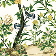 Jardín Bloom Mural white 3 panel set