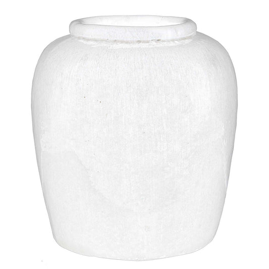 Thea White Stoneware Vase-Medium