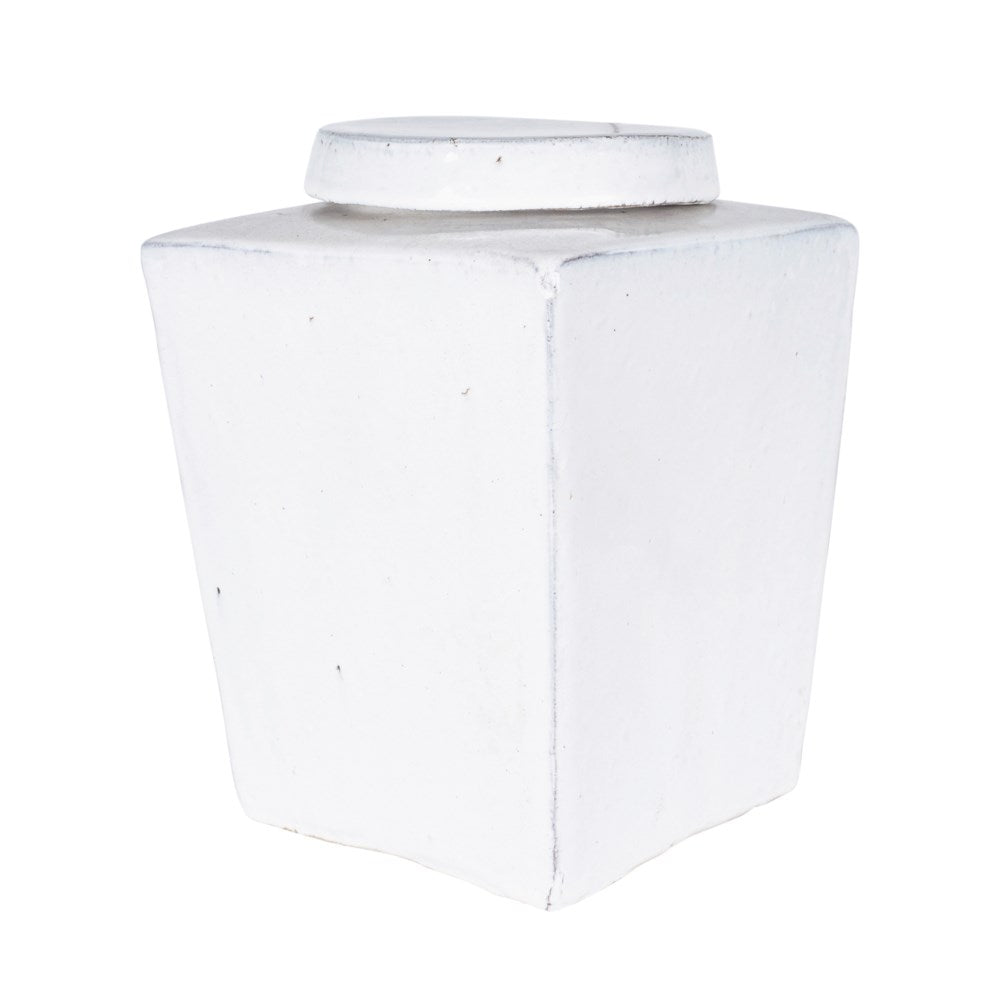 Leif Stoneware Tea Box-White-Size Medium