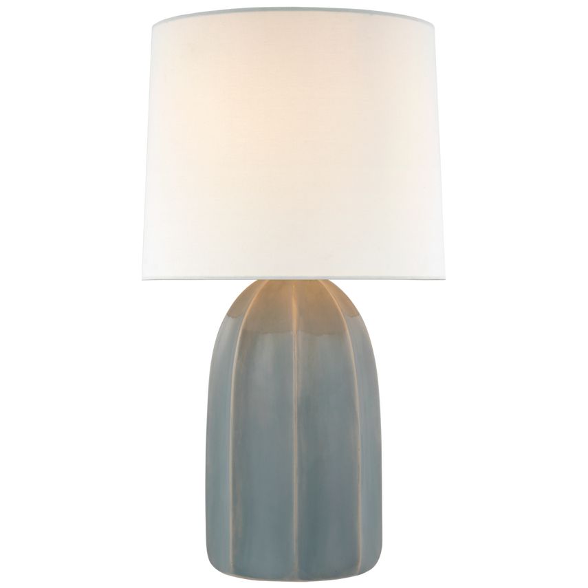 Melanie Lamp Sky Gray w/Linen Shade
