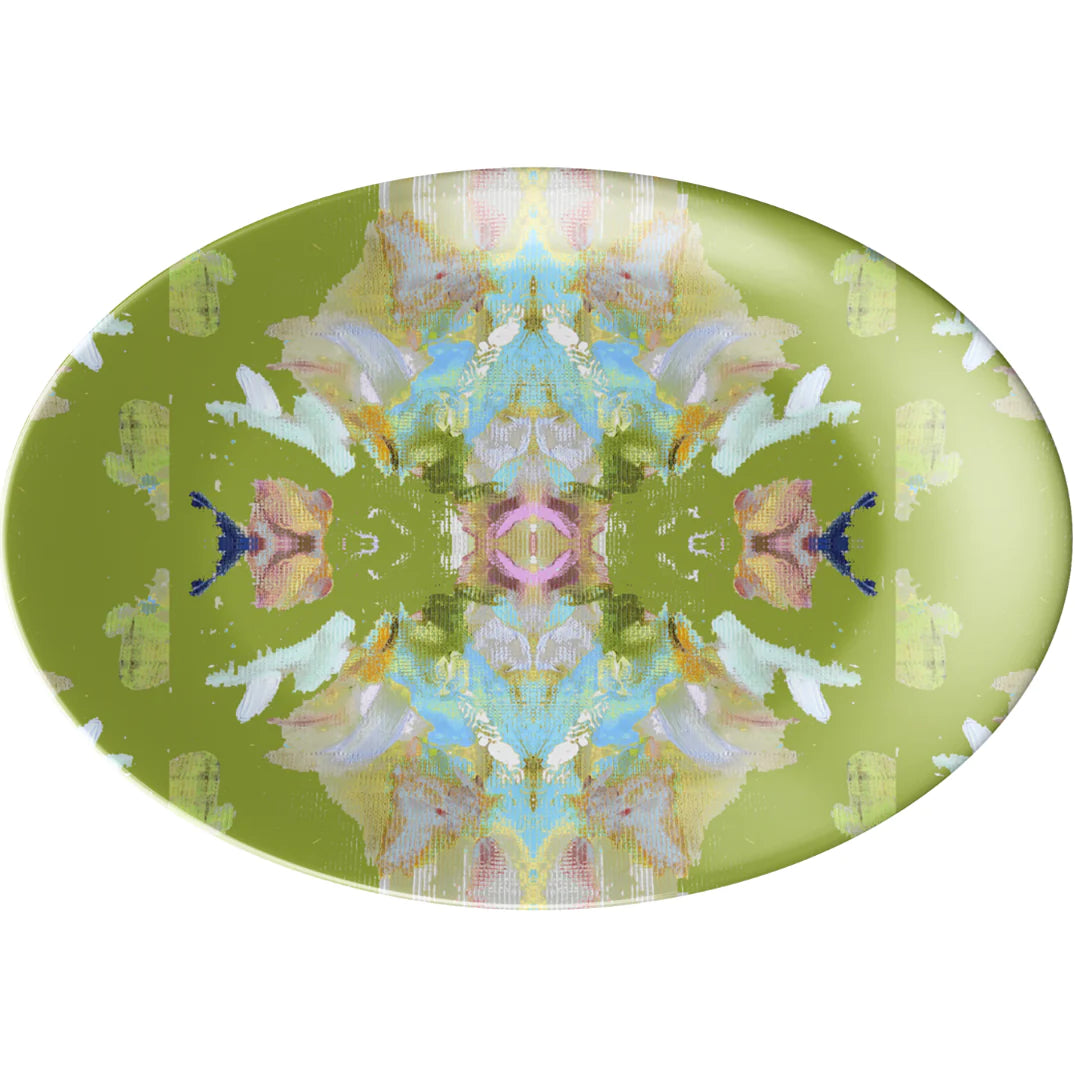 Stained Green Melamine Platter
