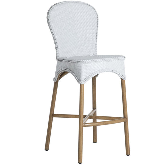 Savoy Outdoor Barstool Natural/White With Cushion