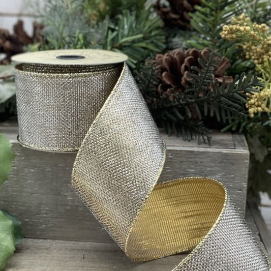 Glitter Gold Silver 1.5" Ribbon