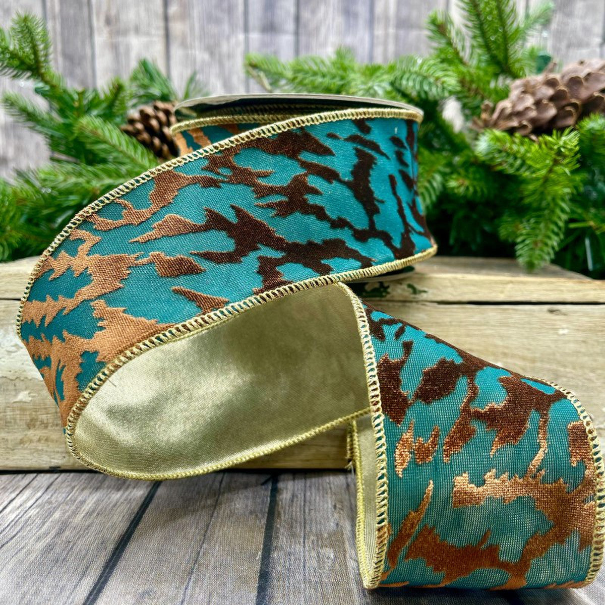 Velvet Ribbon-Dark Teal Copper