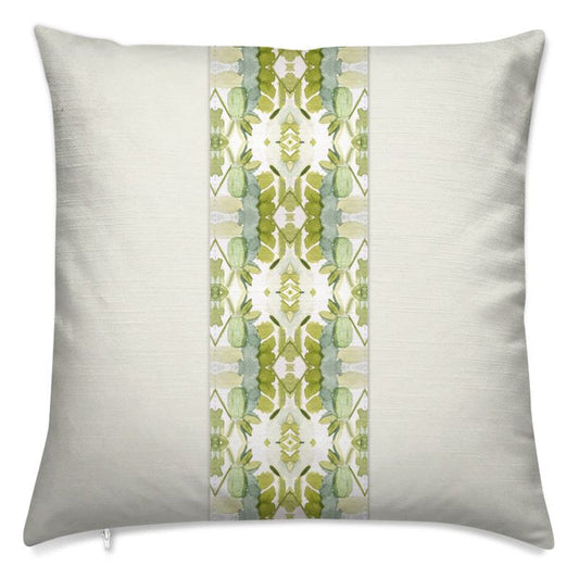 Luxury Panel Pillow White Dove + Wildflowers II