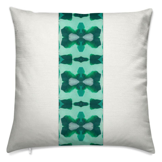 Gorgeous Geometric Greens Luxury Panel Pillow + Pattern Back