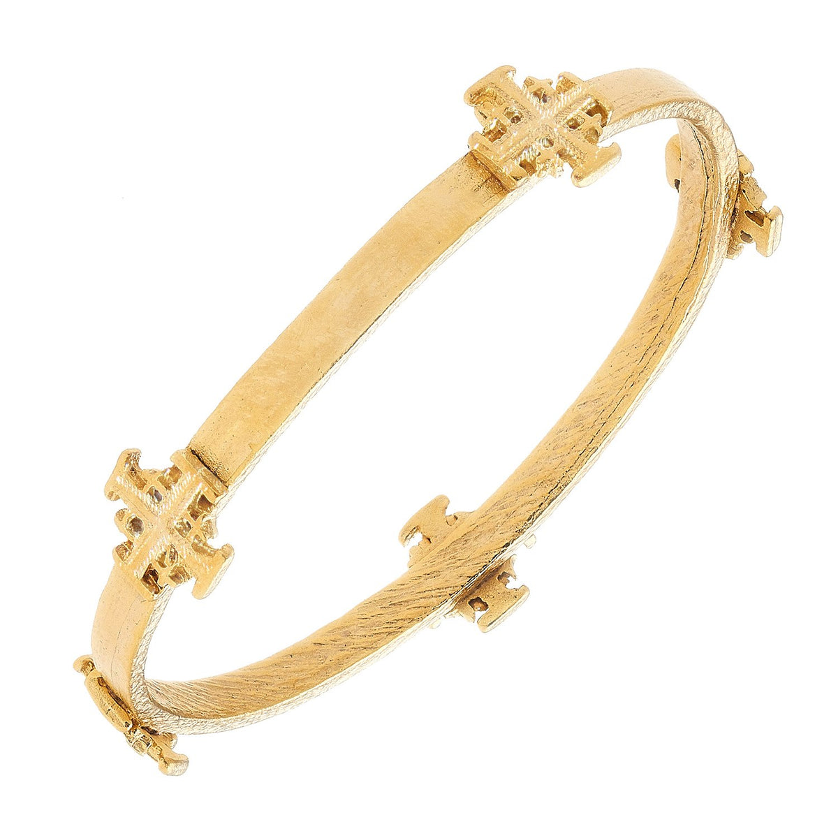 24K Gold Plated Cross Bangle