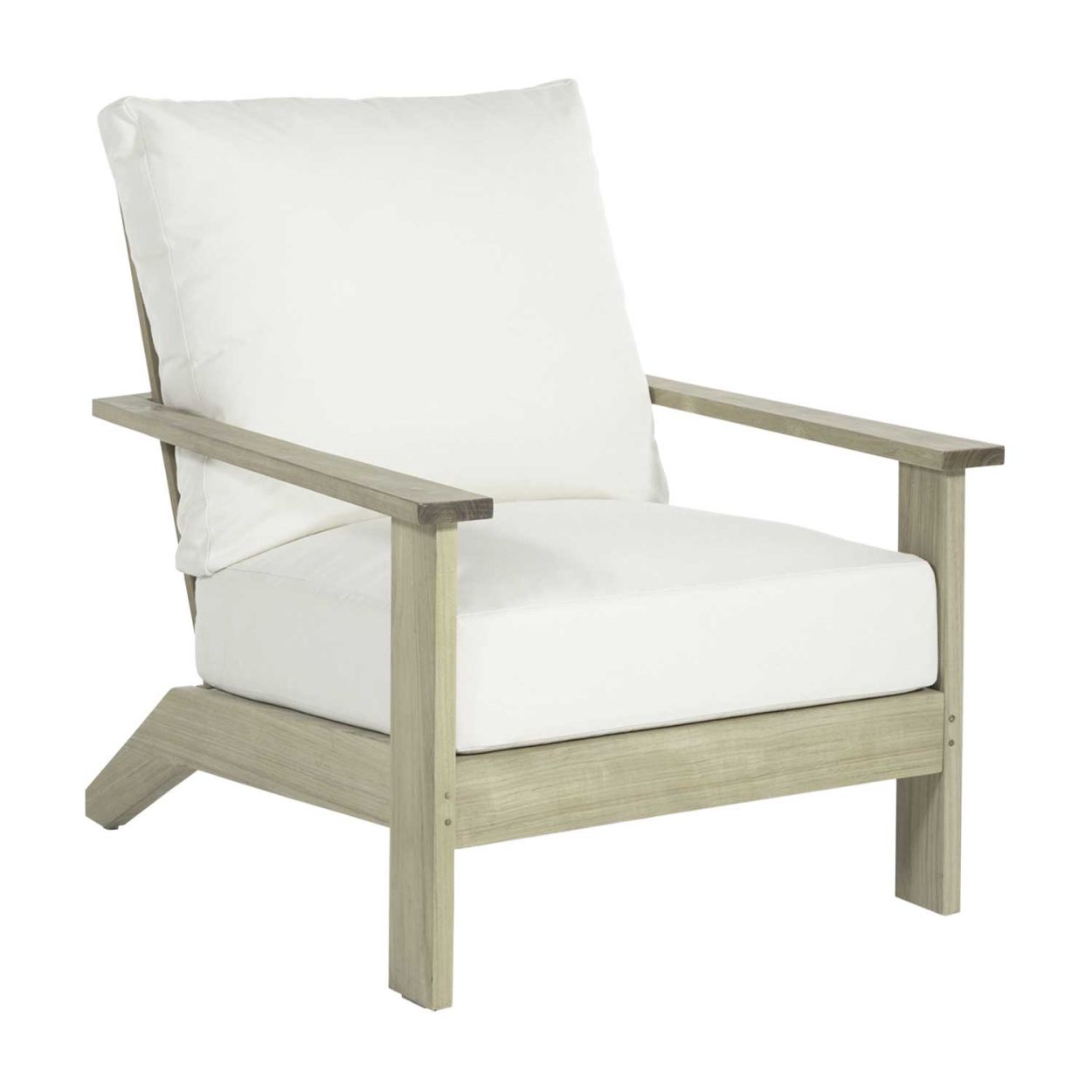 Croquet Teak Outdoor Recliner-Oyster Teak