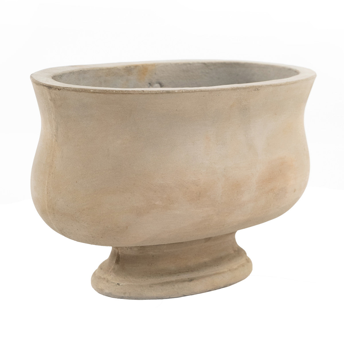 Elanor Decorative Concrete Bowl with Pedestal Base-Light Gray