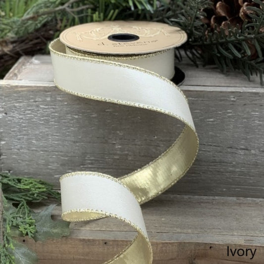 Royal Taffeta Off White 1" Ribbon