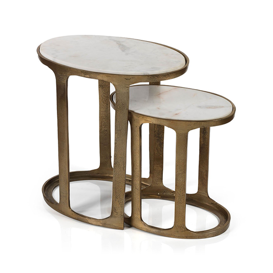 Nikki Marble Oval Nesting Tables