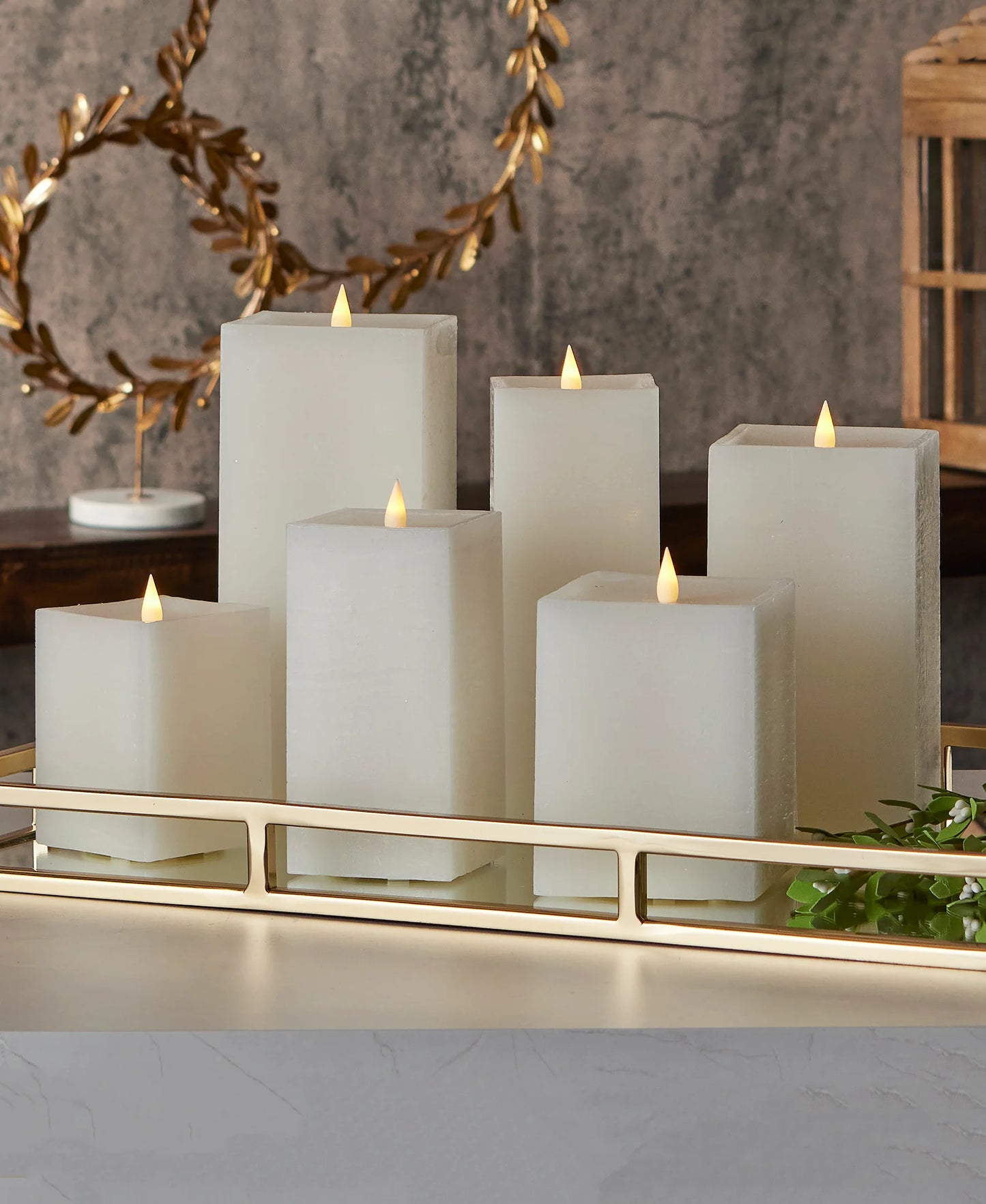 Classic Flameless Square Candle-3x7 White