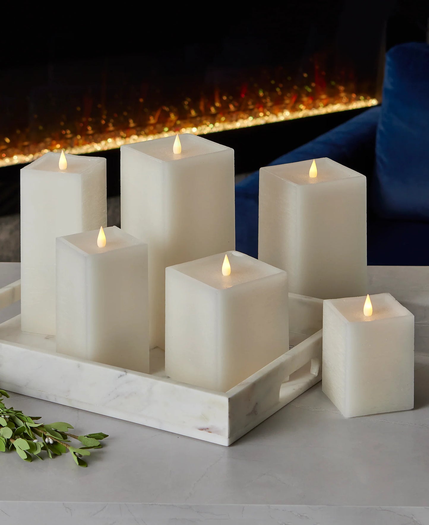 Classic Flameless Square Candle-3x7 White