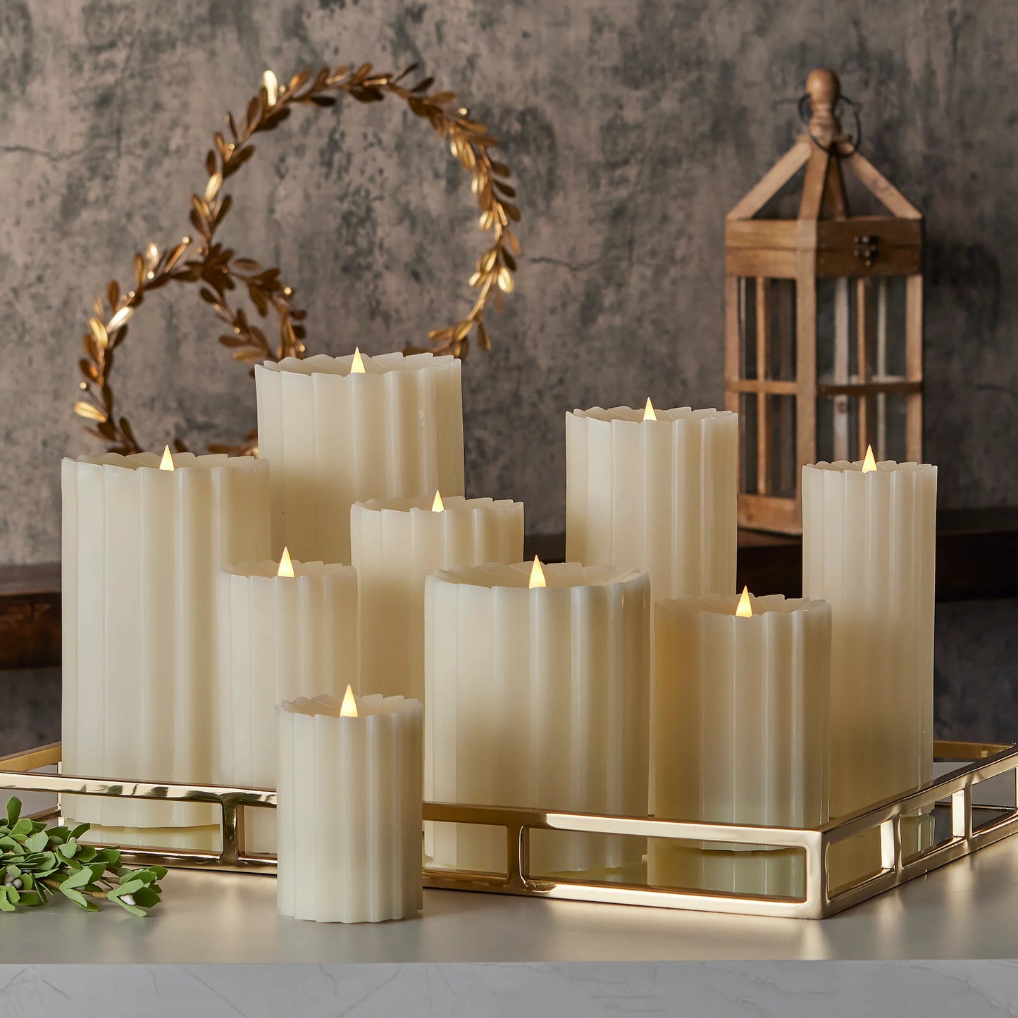 Sutton Fluted Flameless Candle-3x5 White