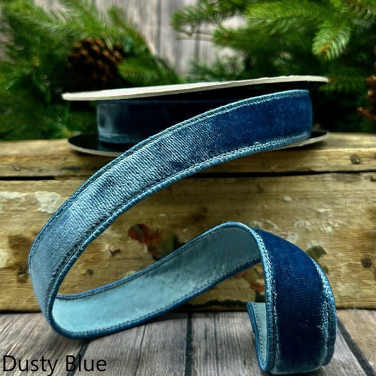 Lush Velvet Dusty Blue 1" Ribbon