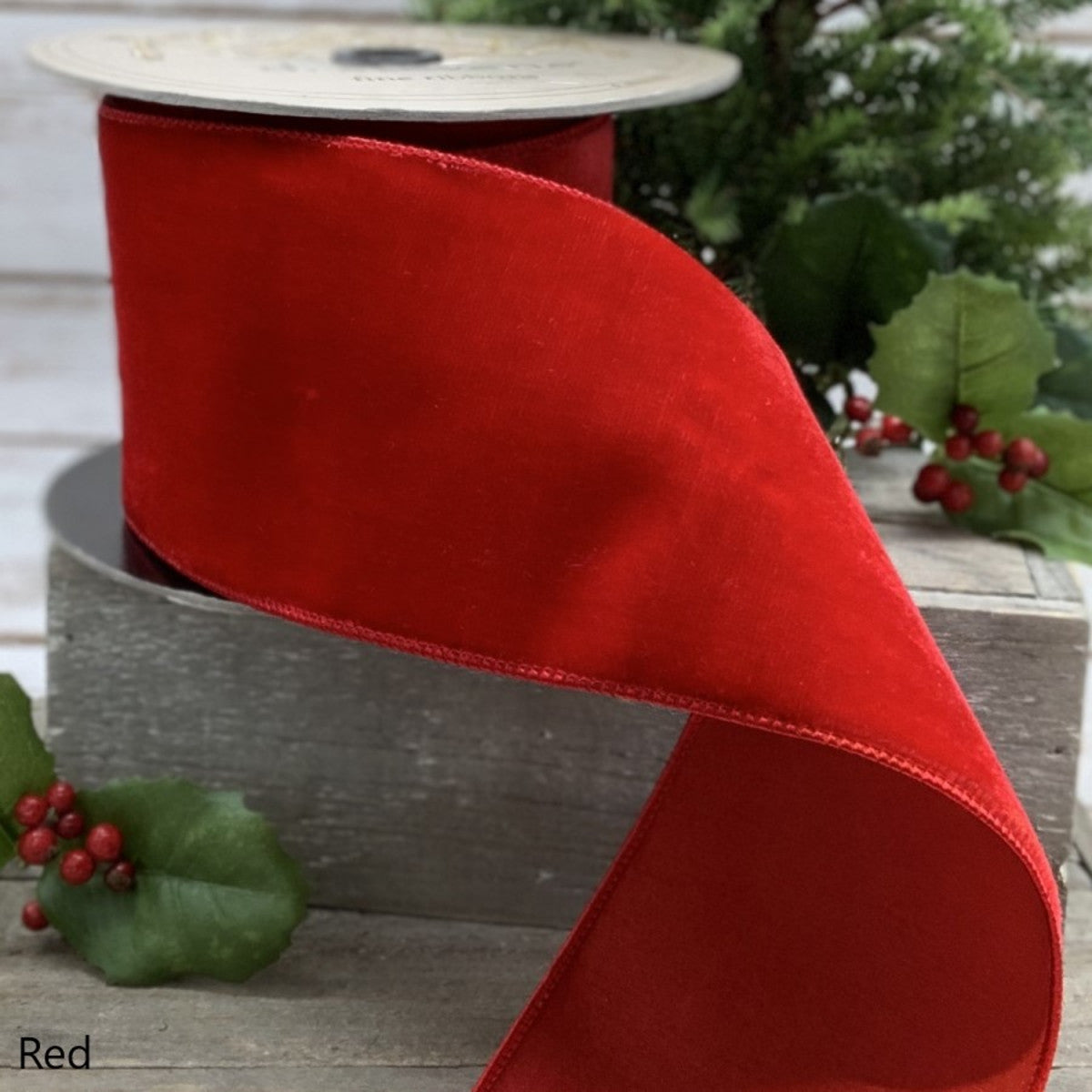 Velvet Red Dupion 1" Ribbon