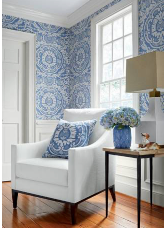 Thibaut Earl Grey blue wallpaper single roll