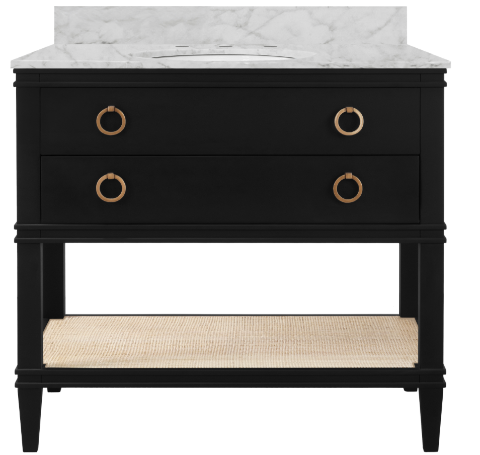 36" Black and Marble vanity