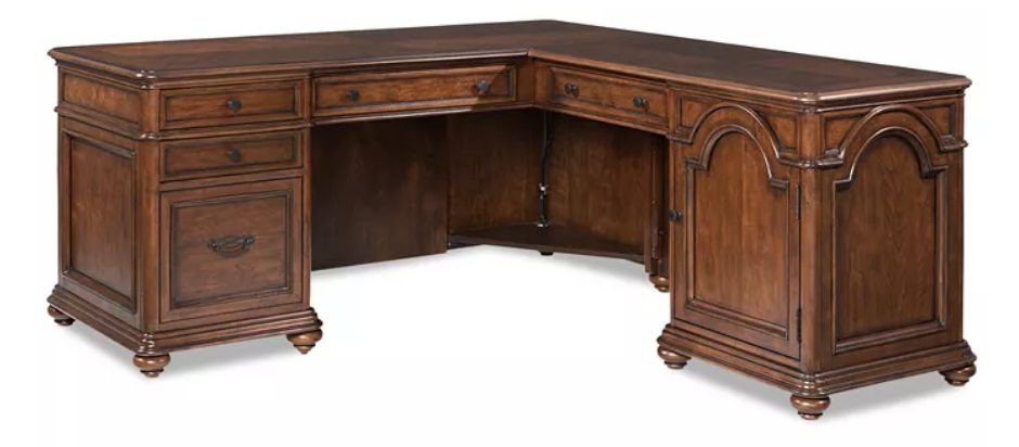 cherry L shaped desk