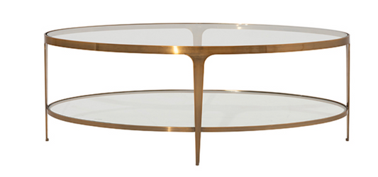 two tier glass top oval coffee table