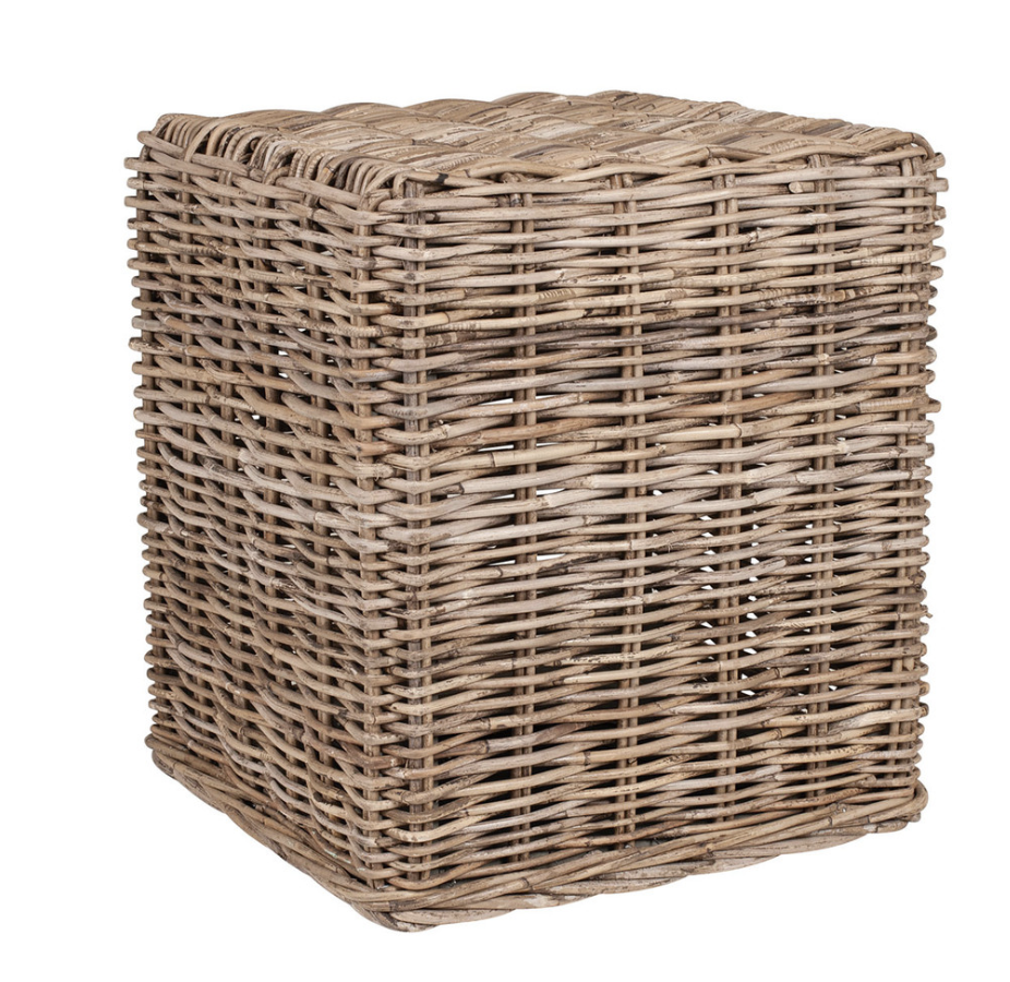 delia 16" square woven side table